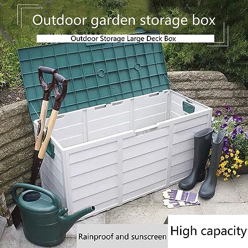 Large Outdoor Storage Deck Box, Waterproof Organizer with Lock Opening and Bottom Pulleys for Patio Furniture, 65 Gallon Capacity, Ideal for Outdoor Use