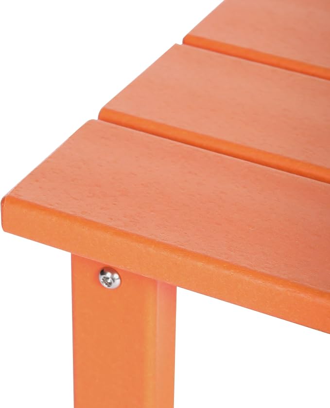WestinTrends Malibu Kids Outdoor Patio Furniture HDPE Adirondack Square Side Table, Orange