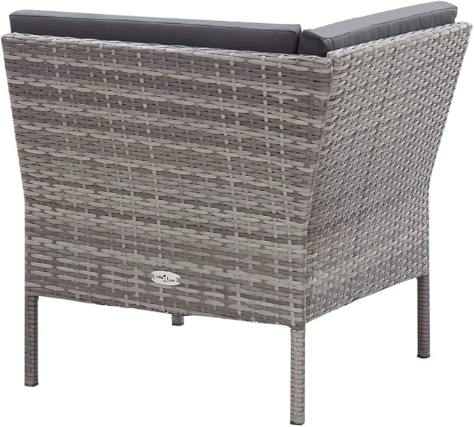 Patio Lounge Set with Cushions,Outdoor Furniture,Outdoor Furniture Sets,Patio Conversation Sets,for Garden,Deck,Backyard,6 Piece Poly Rattan Gray