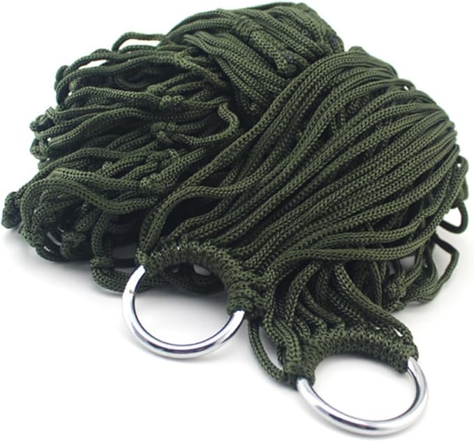 LIOOBO 2pcs Portable Nylon Hammock Sleeping Swing Bed for Outdoor Leisure Army Green Durable Breathable for Camping Hiking and Relaxing Pool Lake