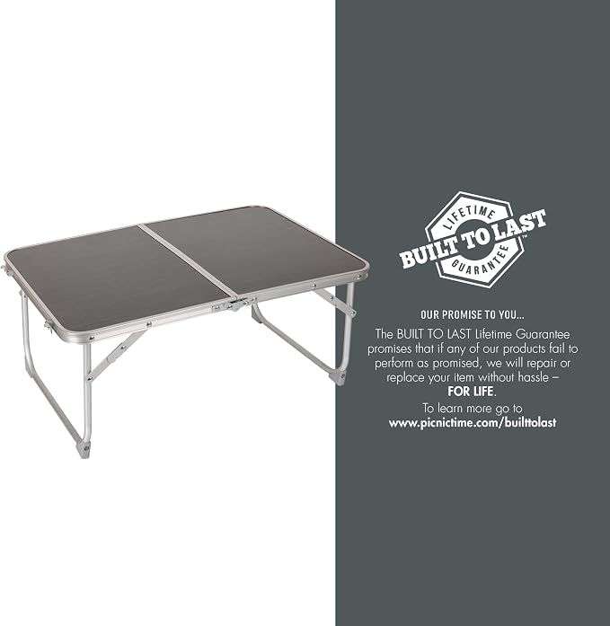 PICNIC TIME Disney Mickey Mouse Concert Mini Portable Table, Small Folding Table, Mini Picnic Table, (Charcoal Wood Grain)