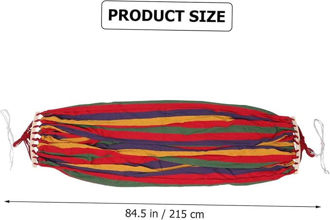 Outdoor Extra Large Striped Canvas Anti-tip Hammock with Duckbill Buckle Load Capacity Portable Indoor Outdoor Hiking Relaxation Gear
