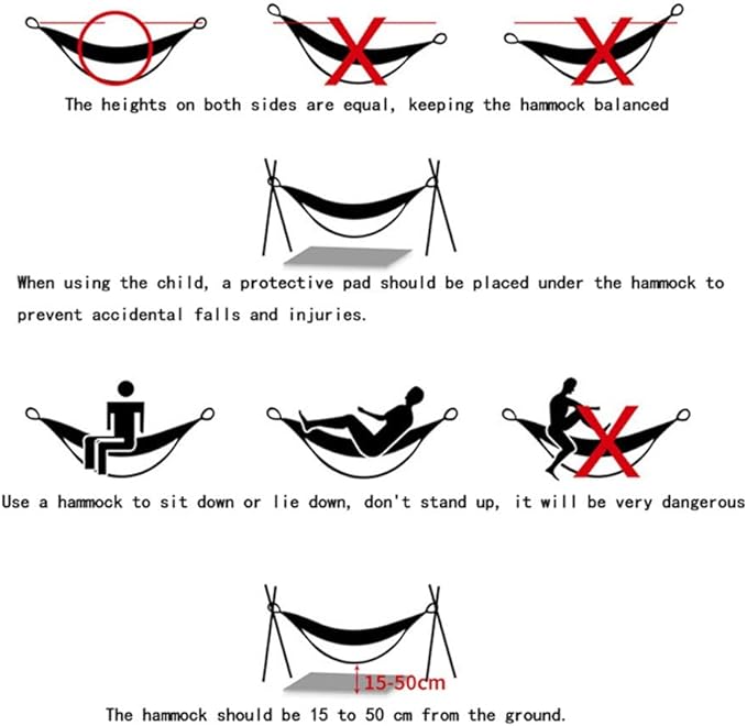 Camping Hammock, Hammock Outdoor Parachute Cloth Single Double Student Indoor Dormitory Bedroom Swing Tourism Hiking Leisure Equipment Aerial Tent(Sky Blue)