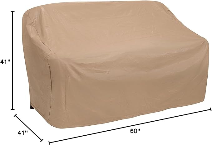 Protective Covers Weatherproof 2 Seat Wicker/Rattan Sofa Cover, X Large, Tan - 1122-TN