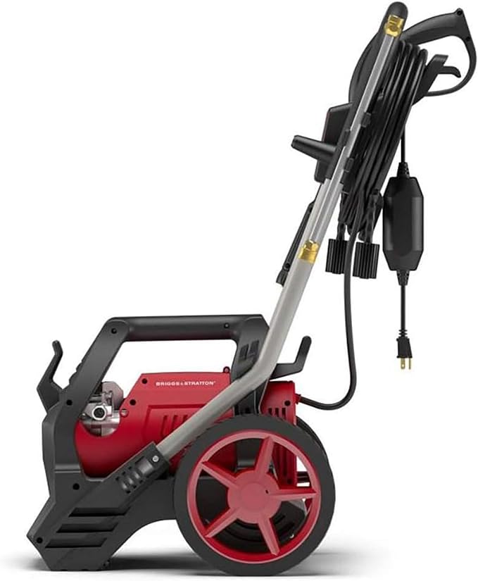 Briggs & Stratton 2200 Max PSI/1.2 Max GPM Electric Pressure Washer with 25 ft. Hose, 4 Spray Nozzles, Instant Start/Stop System and 9 Inch Wheels