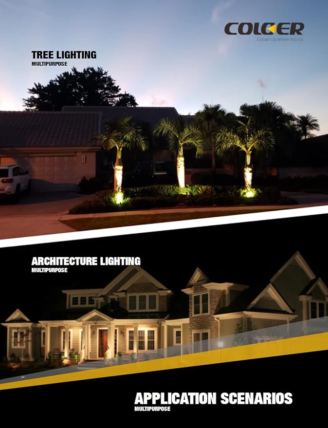 COLOER Die-cast Brass Low Voltage Spotlight,12V AC/DC Outdoor Landscape Lighting, Directional Garden Patio Spot Up Light (Bronze(101B), 4 Pack with Bulb)