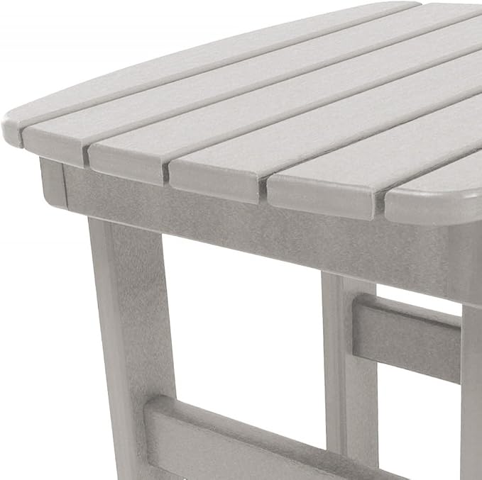 Original Pawleys Island Gray Outdoor Side Table, Durawood, Stainless Steel Hardware, Mortise and Tenon Joints, Fit N Finish Design, Handcrafted in The Carolinas