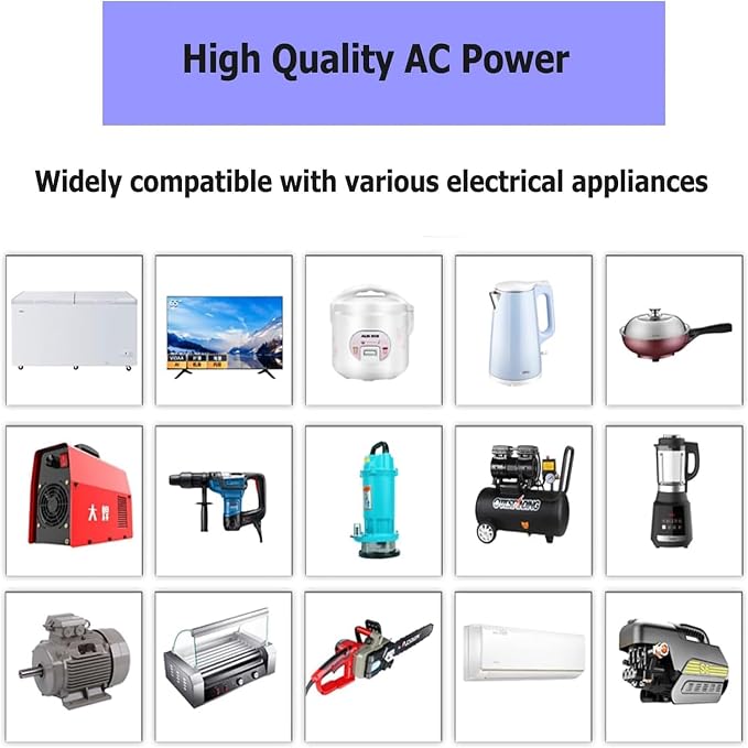 800W Pure Sine Wave Inverter-36V DC to 110V 120V AC Power Converter with 2 AC Outlets, 36 Volt Power Inverter for Truck, Rv, Camping, Home, Emergency Power