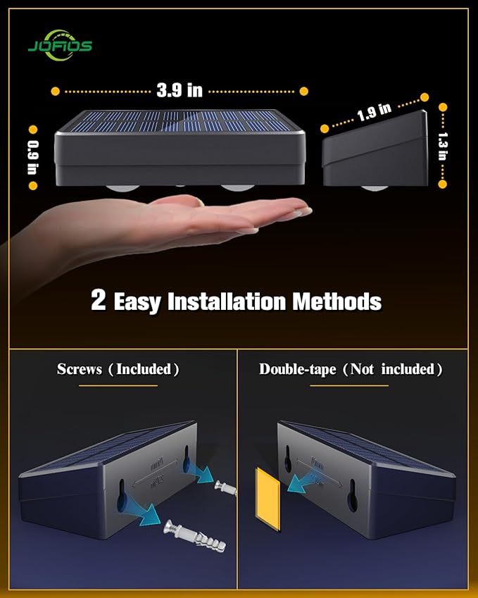 JOFIOS Solar Fence Lights 8 Pack, 50 Lumens Outdoor Fence Solar Lights with 12 Modes RGB Color Glow LED Solar Lights Outdoor Waterproof, Solar Lights for Patio, Backyard, Deck, Fence, Railing.