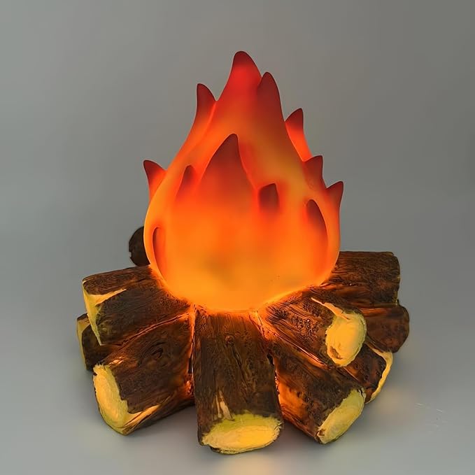 Simulated LED Fireplace Lantern Battery Powered Flameless Light with Simulation Flame Table Decorative Lamp Mini Fireplace Ornament for Cozy Home Decor Free Standing Electric Log Burner