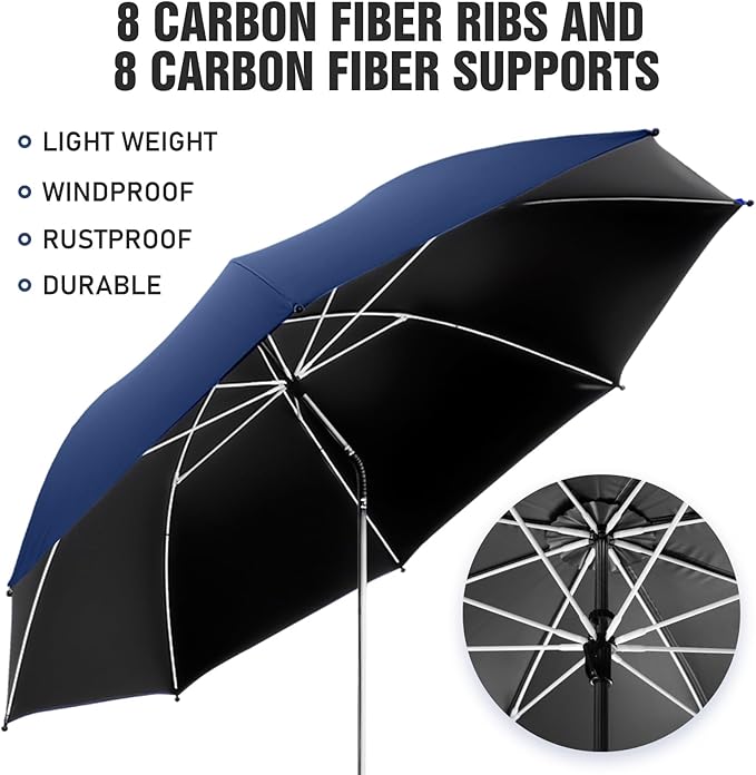 Beach Umbrella, 360 ° Chair Umbrella with Clamp, UPF50+ Shade for Beach, Sand, Patio, Yard (Not Includ Chair)