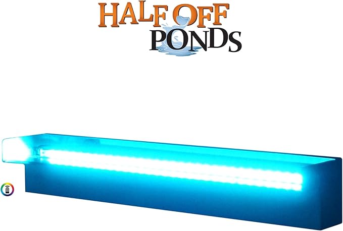 HALF OFF PONDS Steel Elegance 24" Color Changing Lighted Stainless Steel Spillway - STE24CC-HOP
