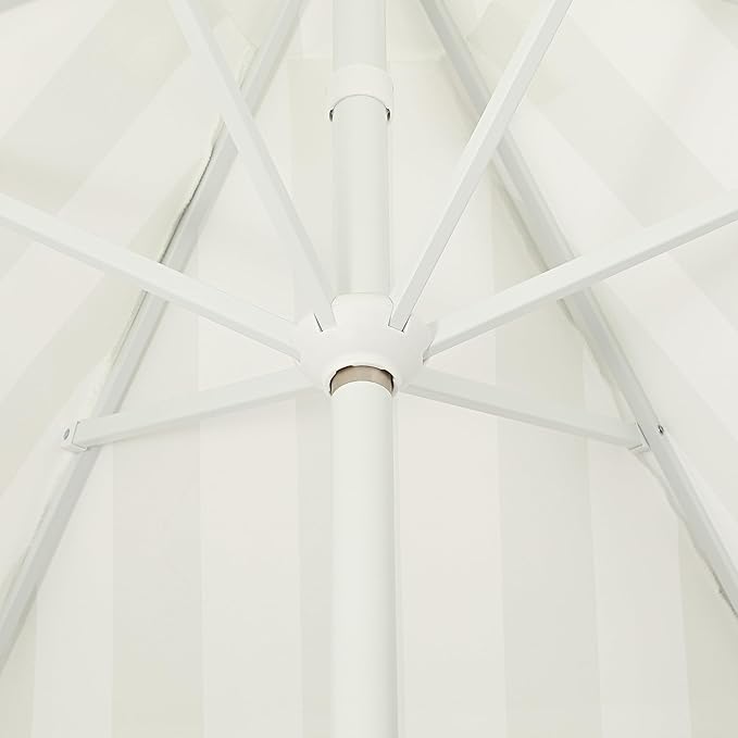 Eyely BMU1001 Halden 9 ft. Classic Cottage Tassel Market Patio Umbrella with Auto-Tilt, Crank