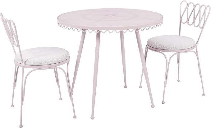 First of a Kind Wrought Outdoor Dining Table in Pink Iron