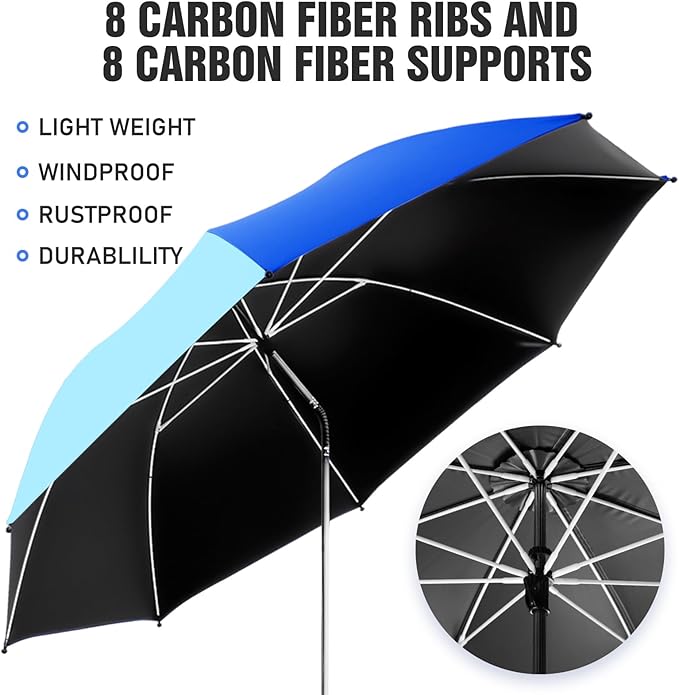 Beach Umbrella, 360 ° Chair Umbrella with Clamp, UPF50+ Shade for Beach, Sand, Patio, Yard (Not Includ Chair)