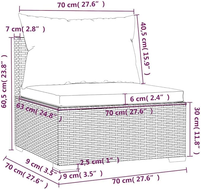 5 Piece Patio Lounge Set with Cushions, Outdoor Sofa Sets Patio Conversation Set Porch Furniture Set Outdoor Dining Sets for Negotiation Area Piazza Poolside Garden Poly Rattan Black