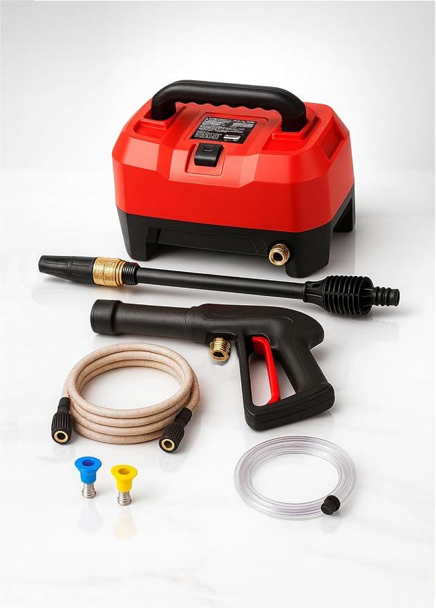 1800 PSI 1.2 GPM Electric Jet Cleaner Car Wash System, 13 Amp Motor, Portable Automotive Cleaning Kit with 3 Quick-Connect Attachments, Lightweight Compact Design – Compatible with Bauer Systems