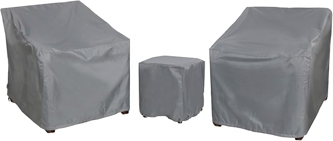 Patio Furniture Covers,Outdoor Furniture Cover Waterproof,Patio Furniture Set Covers for 3 Piece Outdoor Bistro,Patio Sofa Covers Set for 2 Chairs and Coffee Table,Grey