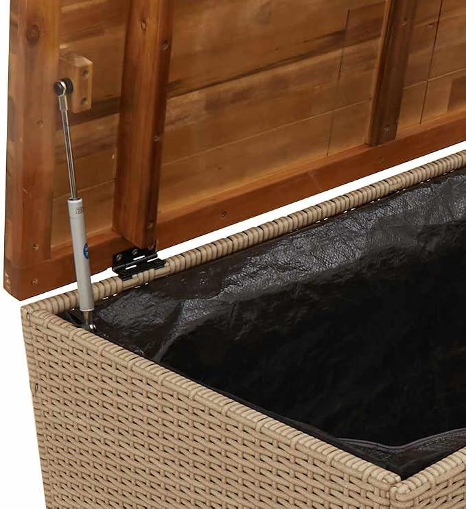 Garden Storage Box Beige and brown Outdoor Storage
