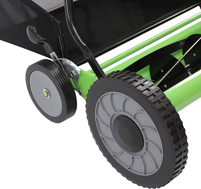 20Inch Manual Lawn Mower,Universal Manual Reel Mower,Manual Push Mower with 9-Gear Adjustable Mowing Height,Adjustable Cutting Height Push Lawn Mower with 5 Blades