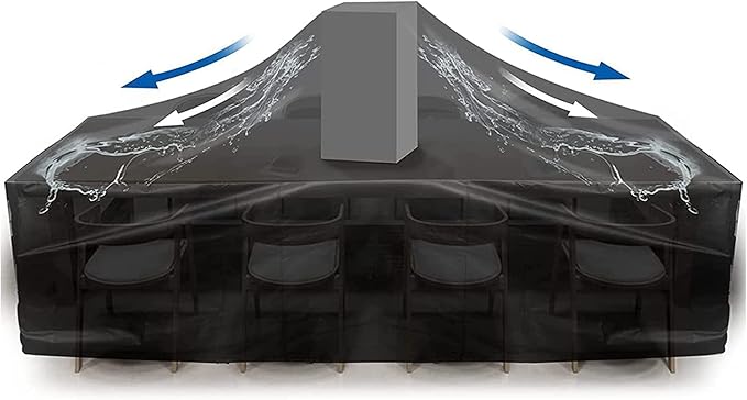 Patio Furniture Covers Waterproof, Outdoor Furniture Covers Rip-proof for Patio Furniture Set Table and Chairs, Windproof UV and Fade Resistant Outdoor Sectional Cover 74"L X 47"W X 28"H