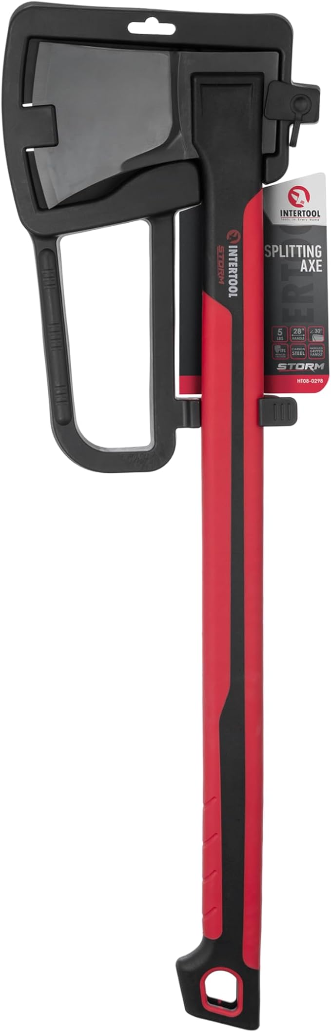 INTERTOOL Wood Splitting Axe 28” - Maul for Firewood - Splits Medium to Large Rounds - Composite Shock Absorbing Non-Slip Handle - Carry Sheath - HT08-0298