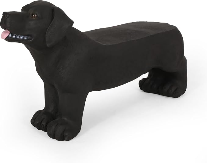 JIJIWANG Black Do3-in-1 Pedestal Side Table/End Table/Stool - MGO Hand Painted Sculpture Statue,No Assembly Required for Home,Living Room & Outdoor Decor (Jet Black, 31.50" W x 8.75" D x 16.75" H)