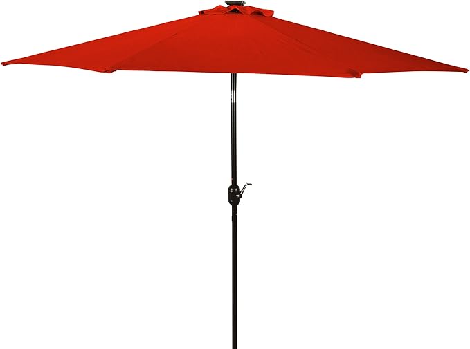 Trademark Innovations Deluxe Solar Powered LED Lighted Patio Umbrella - 9'