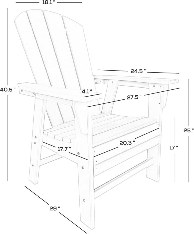 WestinTrends Malibu 5 Piece Adirondack Patio Dining Set, All Weather Poly Lumber Outdoor Table and Chairs Furniture Set, 47" Trestle Round Dining Table and 4 Adirondack Dining Chair, Gray