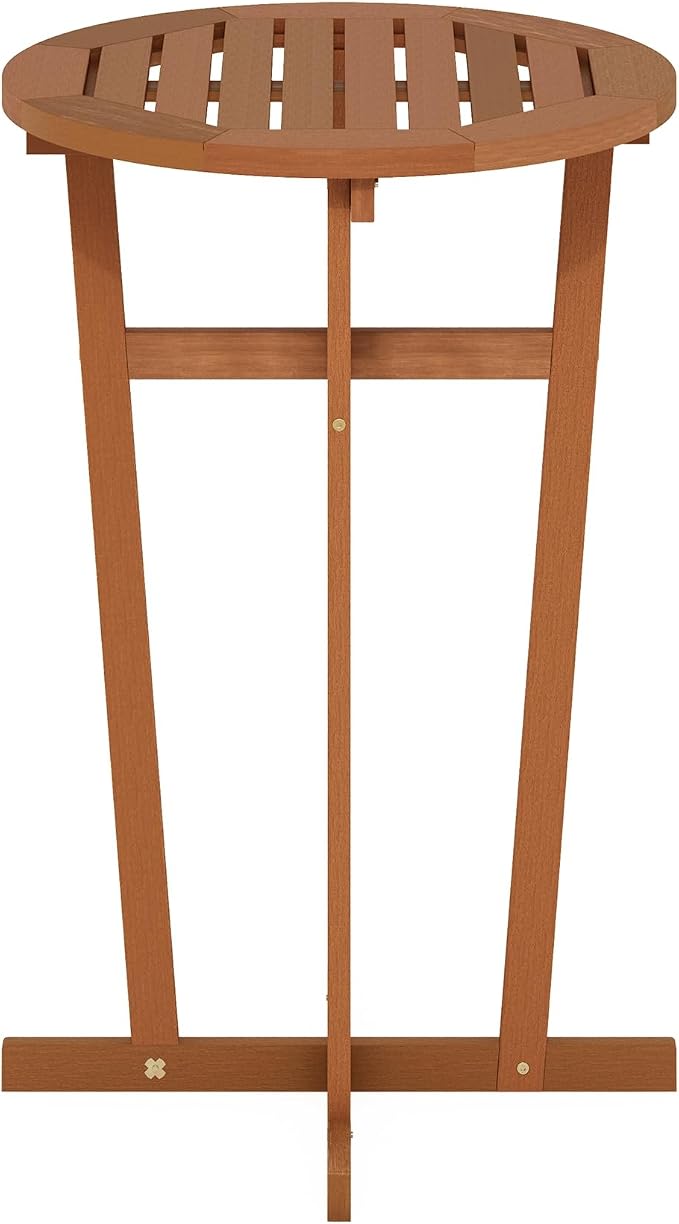 Furinno TIOMAN Patio Table, Outdoor Side Table, Patio Bar Table, Coffee Table in Teak Oil, for Patio, Garden, Porch, Light Wood