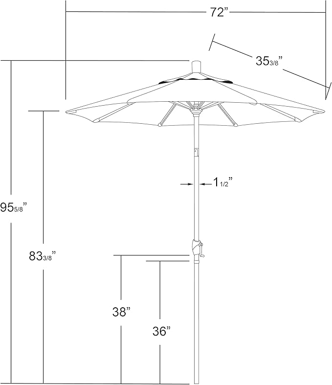 California Umbrella 6' Round Aluminum Market Umbrella