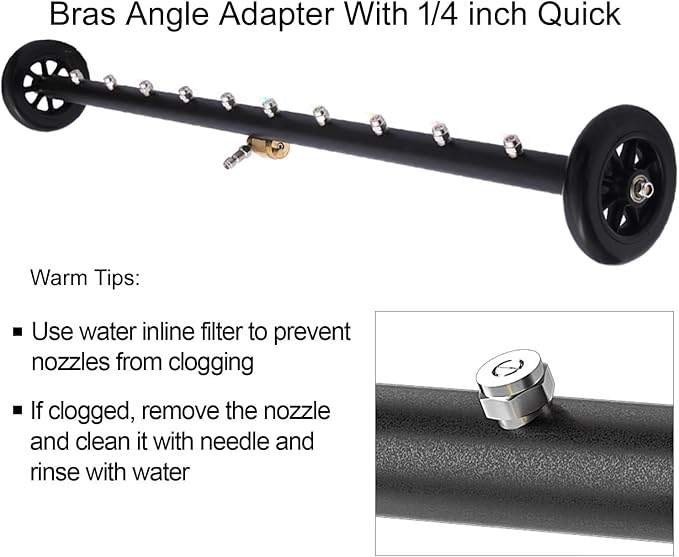 Upgrade 2-in-1 35" Dual-Function Undercarriage Pressure Washer Cleaner, Surface Cleaner for Power Pressure Washer Attachment, Underbody Car Wash Water Broom with 3 Pieces Extension Wand, 4000 PSI