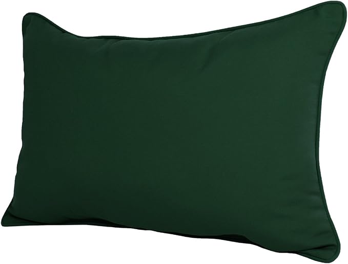 Comfort Classics 22W x 14D x 4H Sunbrella Outdoor Lumbar Pillow in Forest Green Made in USA