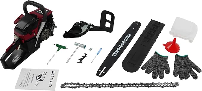 58CC Gas Chainsaw, 2-Cycle Engine Chain Saw Cordless Gasoline Chainsaw, 20 Inch Gas Powered Chainsaw Bar, Handheld Petrol Chain Saw for Wood Cutting | US Stock