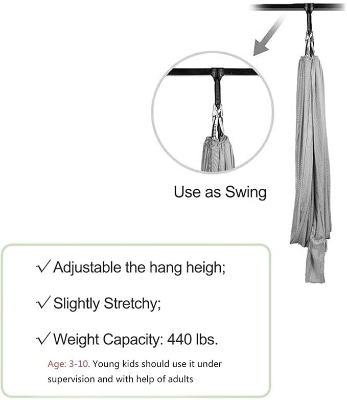 Kids Sensory Swing Hammock Indoor Therapy Swing with Special Needs, Breathable Cuddle Chair Ideal for Sensory Integration Childhood Precious Memory (Color : White, Size : 150x280cm/59x110in)