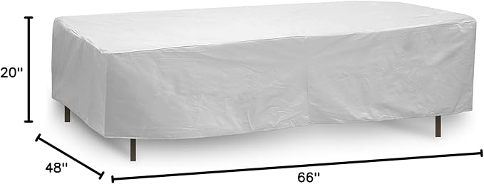 Protective Covers Weatherproof Table Cover, 60 Inch x 66 Inch, Oval/Rectangle Table, Gray - 1152