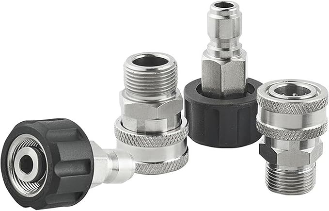 Pressure Washer Quick Connect Kit,8 Pack Stainless Steel Quick Disconnect Kit, M22 14mm Swivel to 3/8" Quick Connect, 3/4" to Quick Release