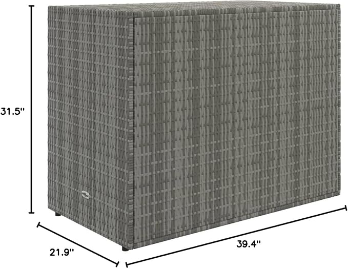 Garden Storage Cabinet Outside Deck Storage Box Outdoor Patio Storage Backyard Storage Box Furniture Storage Box Gray 39.4"x21.9"x31.5" Poly Rattan