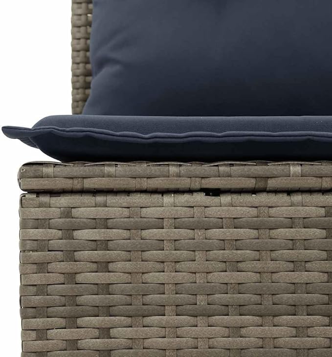 vidaXL Patio Sofa Set with Cushions 12 Piece, Outdoor Conversation Set, Sectional Sofa for Balcony Garden, Patio Furniture, Gray Poly Rattan