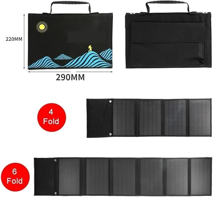 Solar Panel Portable Folding Bag 120W USB+DC Output Solar Outdoor Power Generator
