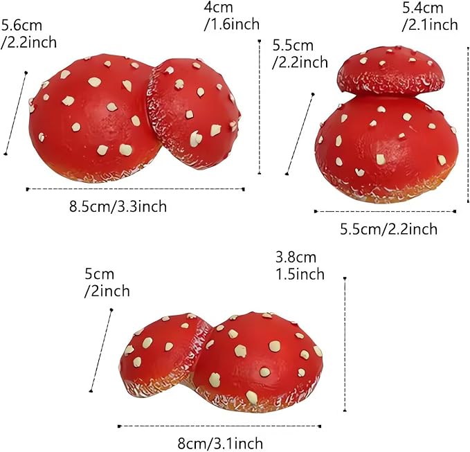 OwMell Glow in The Dark Mushroom Statues, Set of 3 Mushroom Outdoor Ornament for Garden Yard Decor Accessories-Tree Huggers