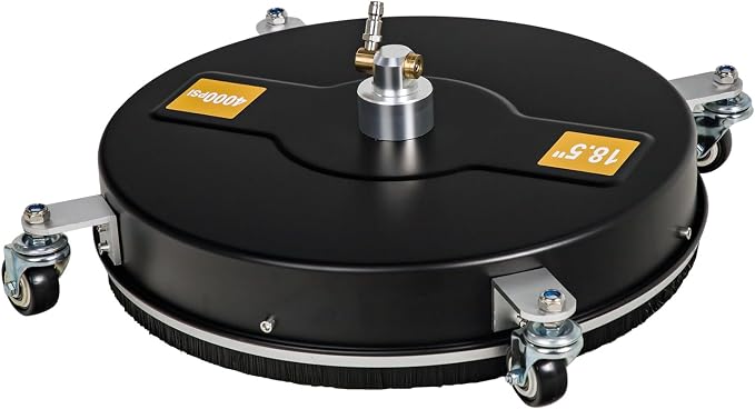 SCITOO 18.5" Pressure Washer Surface Cleaner 4000 PSI with 4 Wheels,1/4" Quick Connector and Washer Accessories for Concrete, Patio, Sidewalk, Deck and Driveways