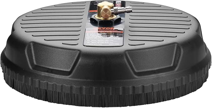 VEVOR 15 Inch Pressure Washer Surface Cleaner, 4000 PSI Universal Power Washer Accessory with 2 Extension Wands and 1/4 Inch Quick Connect, Concrete Cleaner for Driveway, Patio, Floor Cleaning