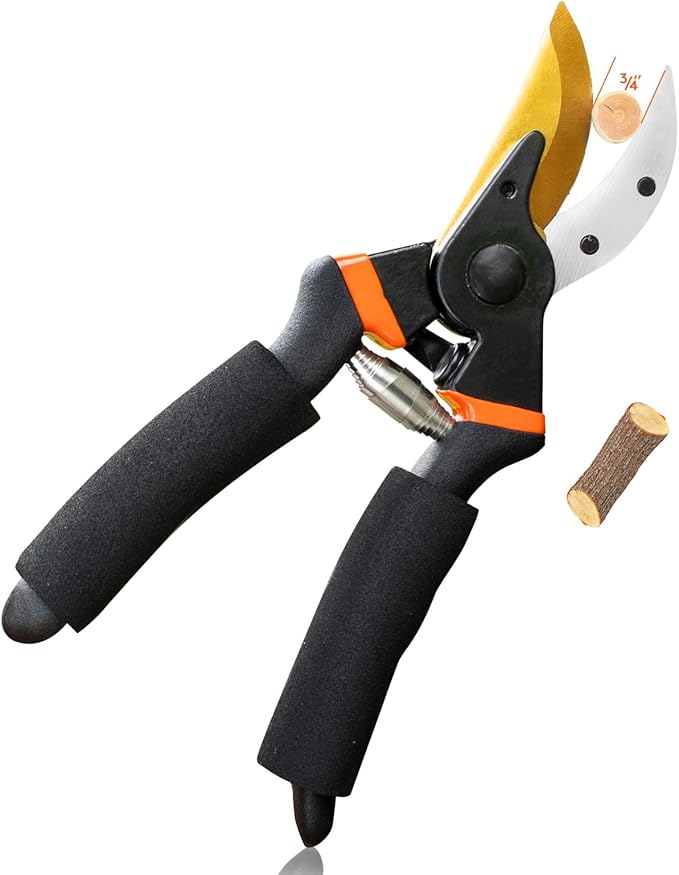 8" Professional Bypass Pruning Shears, Premium Titanium Garden Shears, Sharp Hand Pruner Secateurs, Hand Pruners, Garden Clippers Hedge Shears With Non-slip Handle Garden Tools