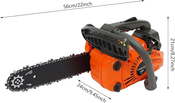 12 Inch Top Handle Chainsaw, 25.4cc 2-Stroke Gas Powered Motorized Saw, Lightweight Arborist Chainsaw with Easy Start System for Tree Pruning, Limbing and Farm Garden Clearing