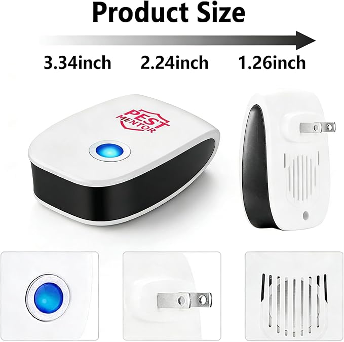 Ultrasonic Mouse Repellent 10 Pack Pest Control Repeller, Electronic Pest Repellent Plug in Indoor for Insect Roaches Spider Ant Mouse Repellent Indoor for Home Basement Attic Garage