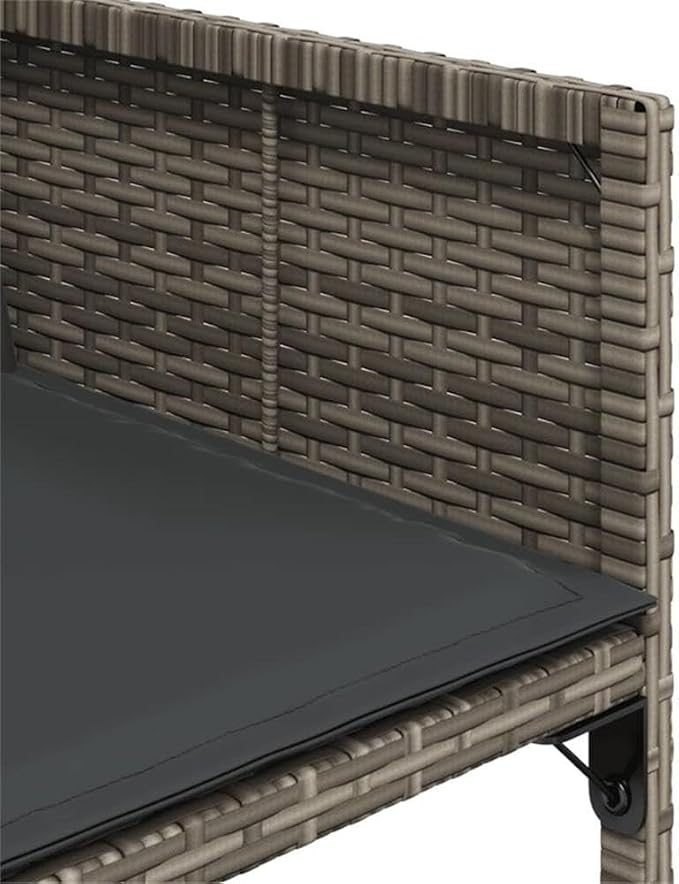 Afuera Living Contemporary PE Rattan Garden Dining Set, Gray Texture, 12-Seater Table and Chairs, Cushioned Seats, Weather-Resistant for Outdoor Patio, Garden, Terrace Dining and Social Gatherings