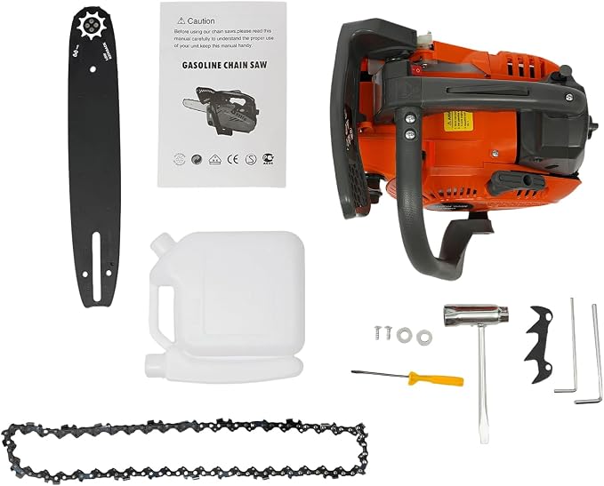 12'' Top Handle Chainsaw, 25.4cc Gas Powered Chainsaw, Gasoline Chain Saw for Trees Wood Cutting