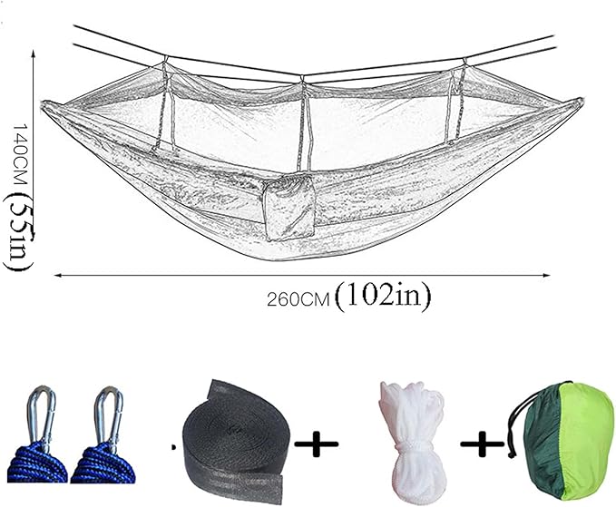 Hammocks for Trees, Travel Hammock, Portable Hammock, Parachute Nylon Hammock, for Outdoor, Indoor, Backpacking, Travel, Hiking, Beach, Backyard, Patio