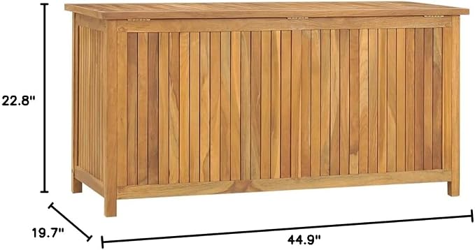 Patio Box, Delivery Boxes For Outside Deck Box Outdoor Storage Box Outdoor Storage Bench Outdoor Furniture Suitable For Patios Pool Gardens Backyard 44.9"x19.7"x22.8" Solid Wood Teak
